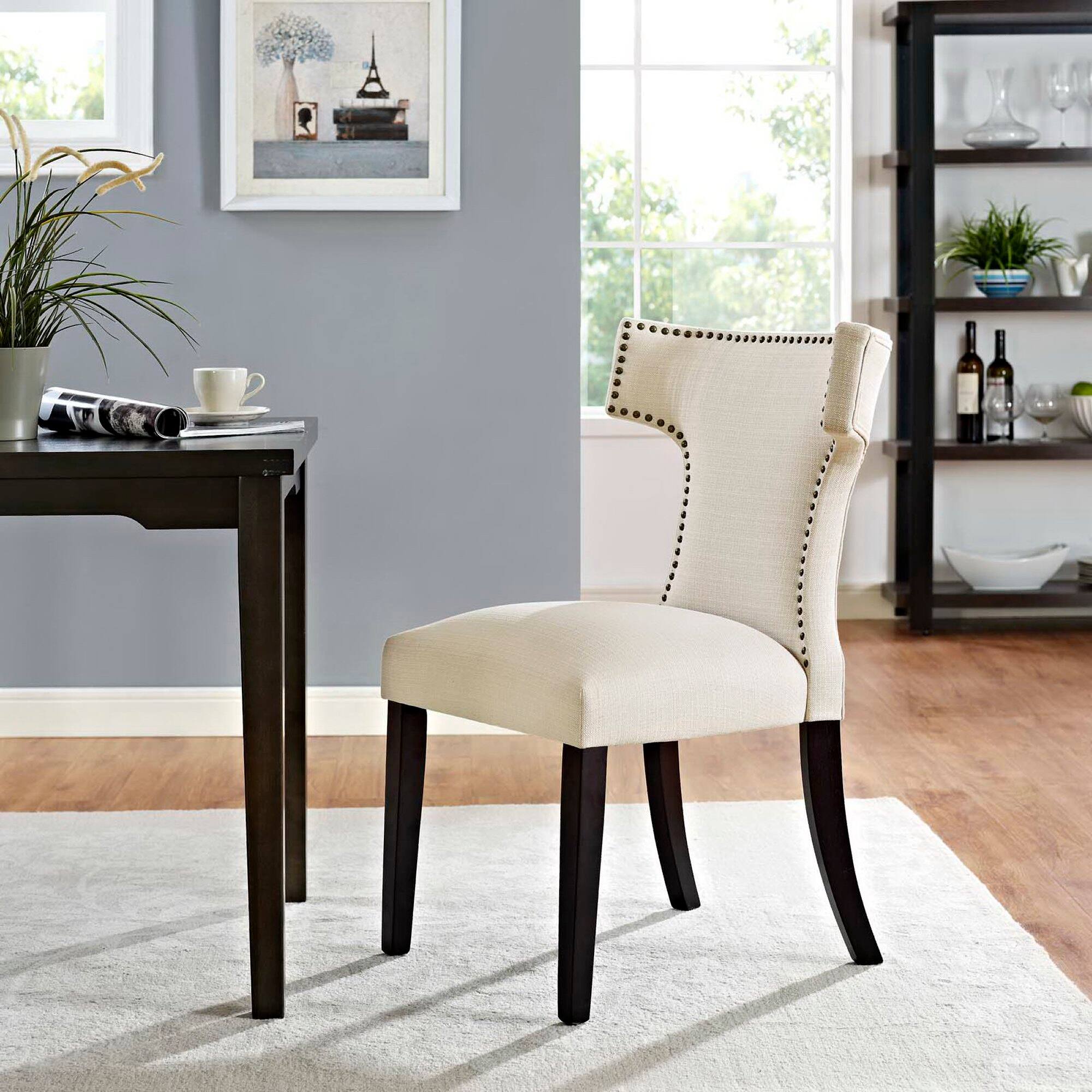 Back. Modway - Curve Fabric Dining Chair by Modway - Brown.