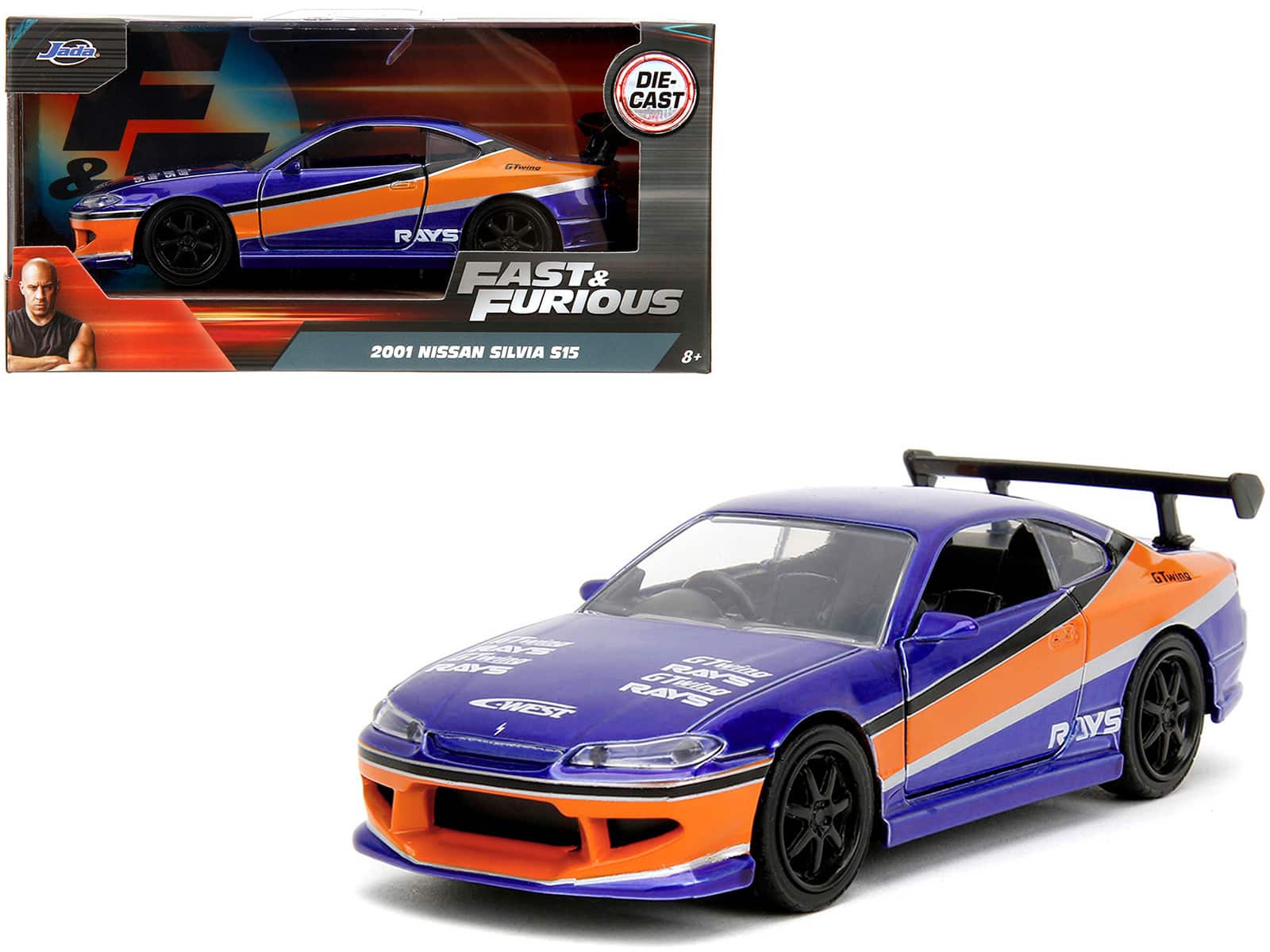 "2001 Nissan Silvia S15 RHD Blue Metallic with Graphics ""The Fast and the Furious"" (2006) 1/32 Diecast Car Model by Jada" price history on PriceWatchPro