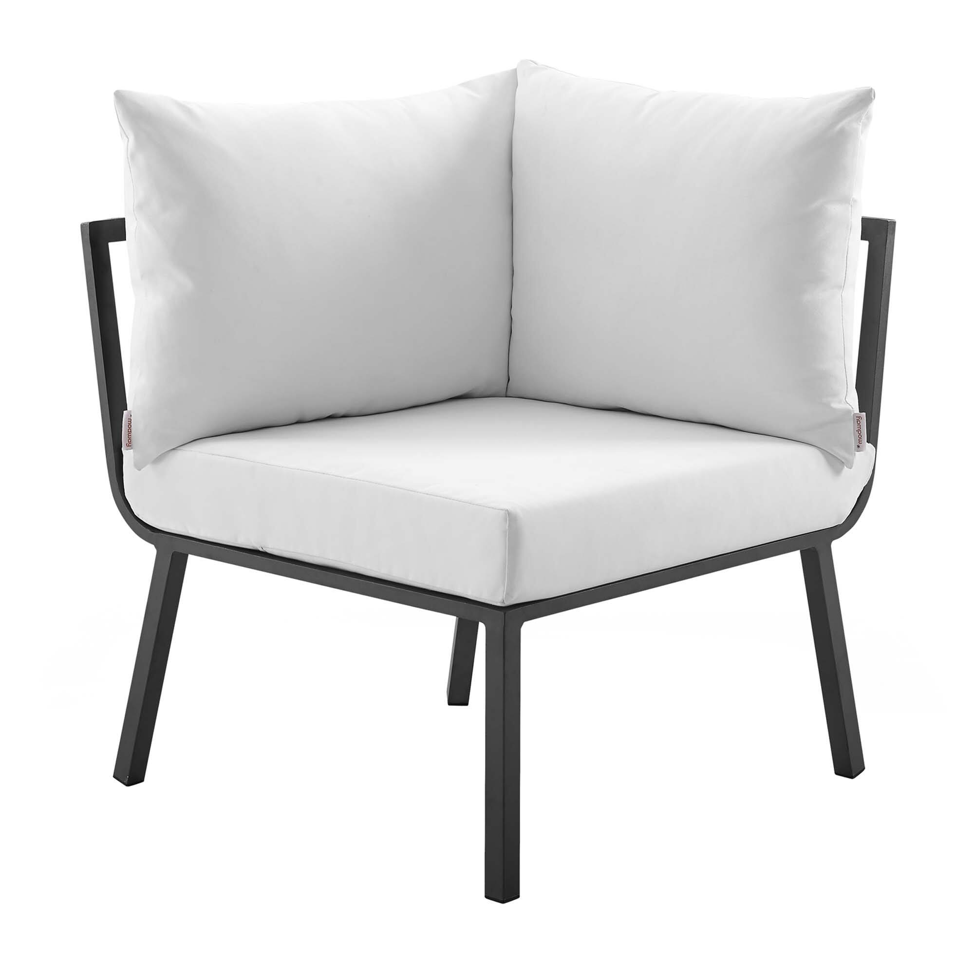 Back. Modway - Riverside Outdoor Patio Aluminum Corner Chair by Modway - Gray White.