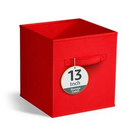 Sorbus - Large 13-Inch Foldable Storage Bin for Home, Bathroom and More, 1-Piece Cube Basket Organizer - Red
