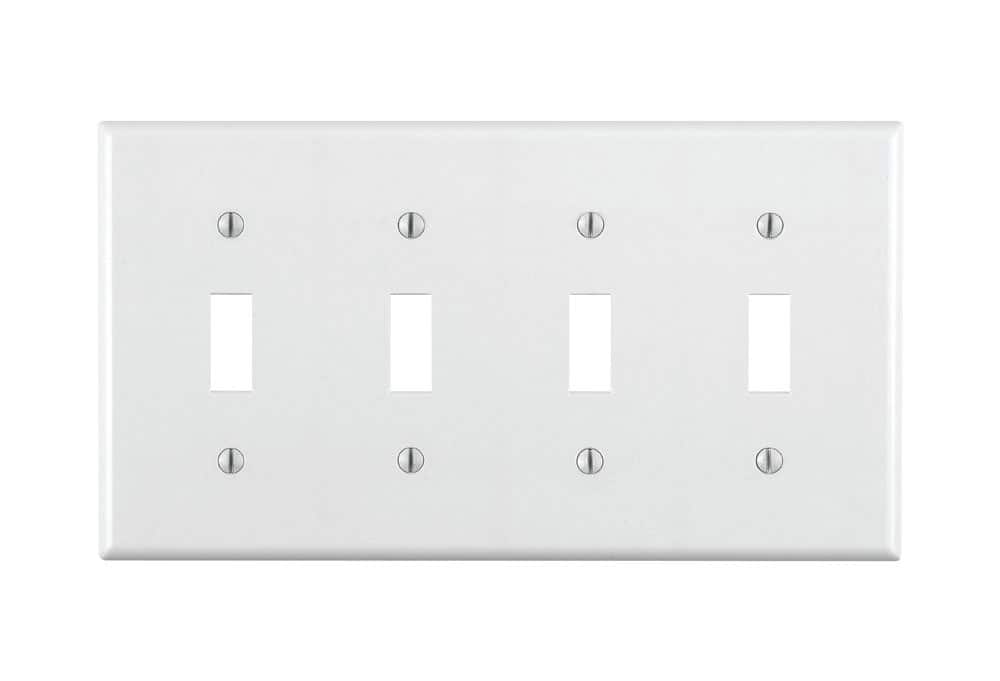 Leviton - 4 gang Thermoset Plastic Toggle Wall Plate 1 pk - White price history on PriceWatchPro