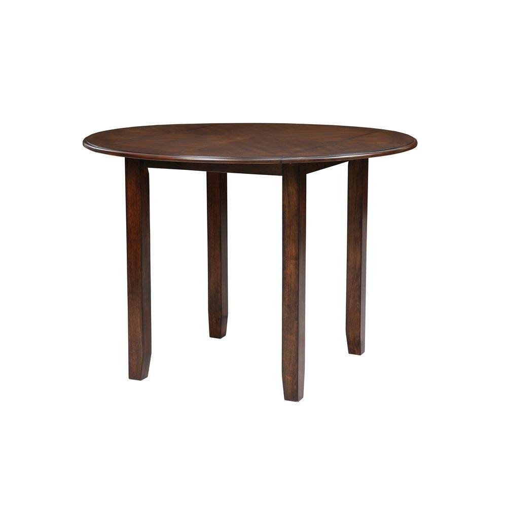 Alt View 2. FurniFact - Wood Round Dining Table for 2 – Small Table and Chairs Set for Kitchen - Cherry.