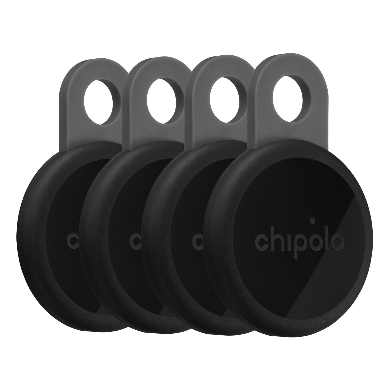 Chipolo - LOOP Rechargeable Device Tracking Tag 4 Pack - Charcoal
