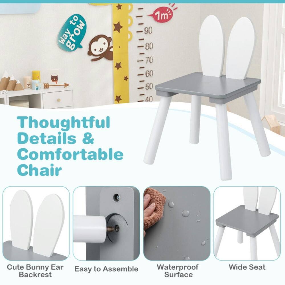 Thoughtful Details & Comfortable Chair  
Cute Bunny Ear Backrest  
Easy to Assemble  
Waterproof Surface  
Wide Seat