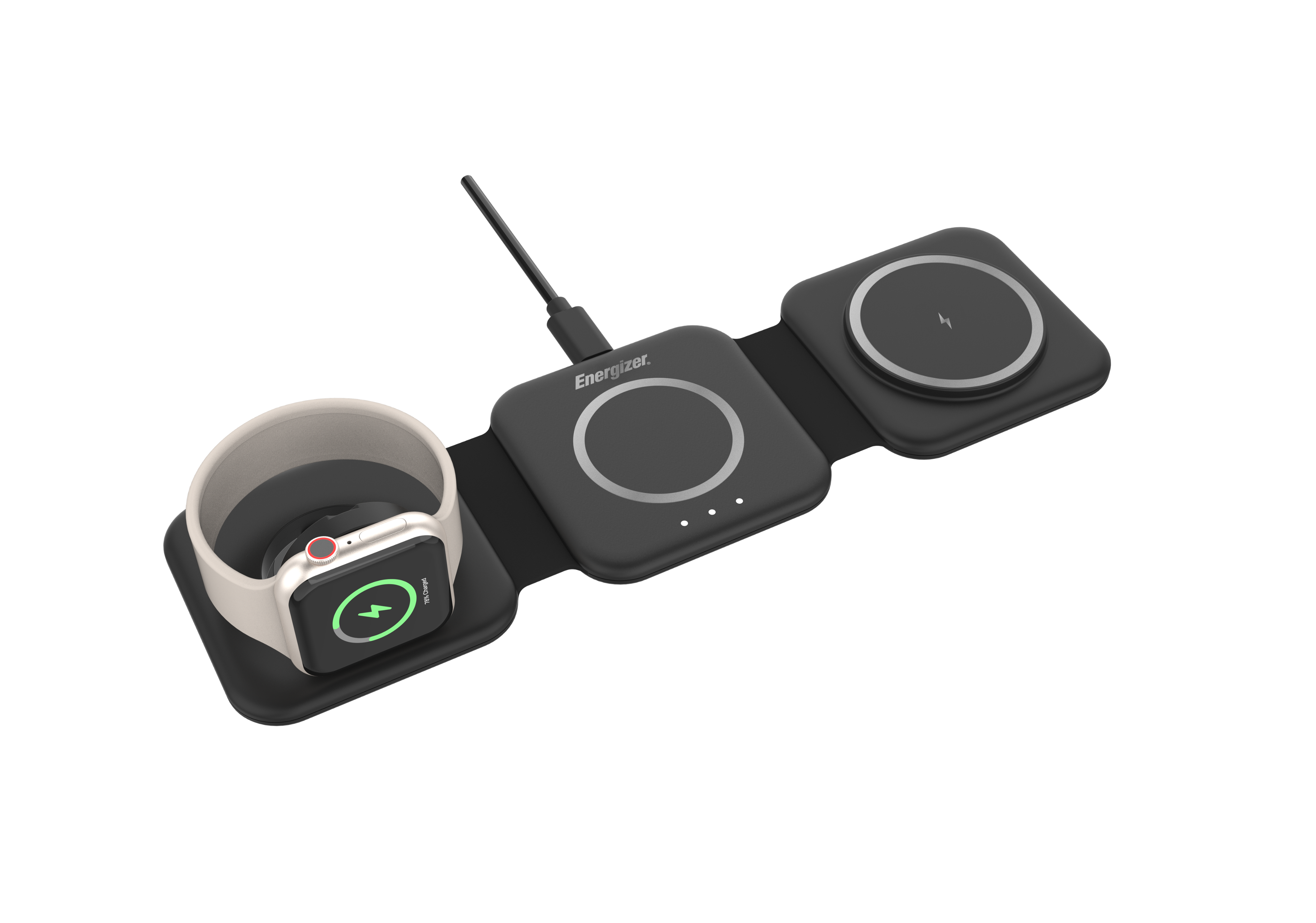 Energizer is a brand of batteries, and the image shows a set of Energizer batteries placed on a charger.