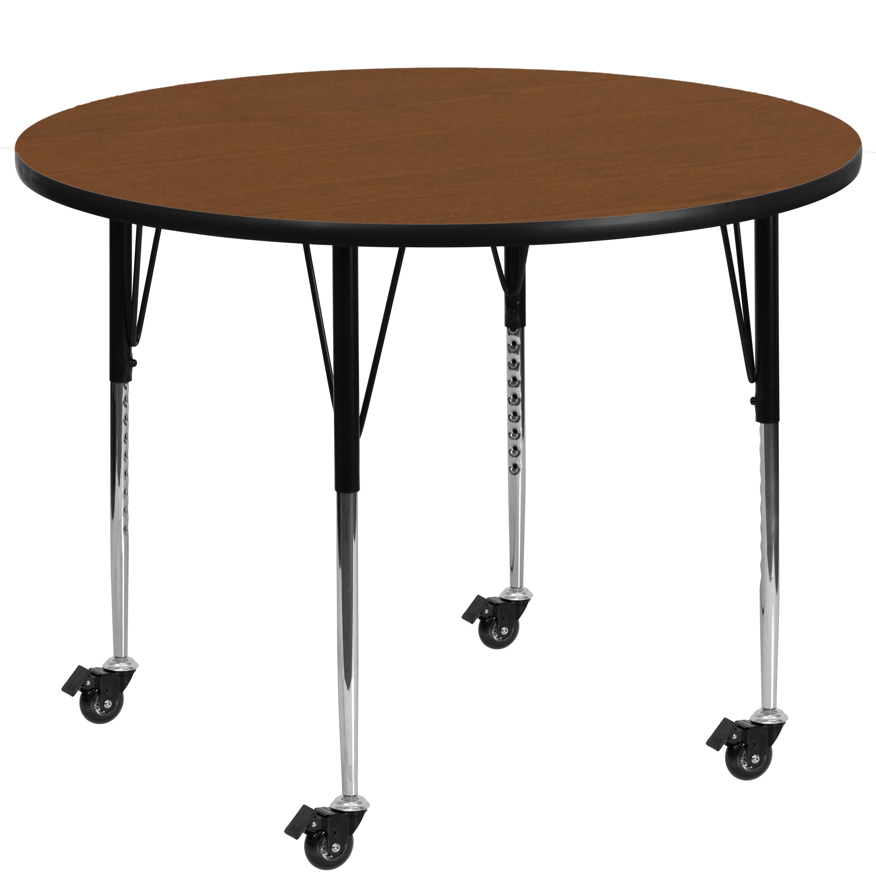 Flash Furniture - Wren Mobile 42'' Round Oak HP Laminate Activity Table - Standard Height Adjustable Legs - Brown price history on PriceWatchPro