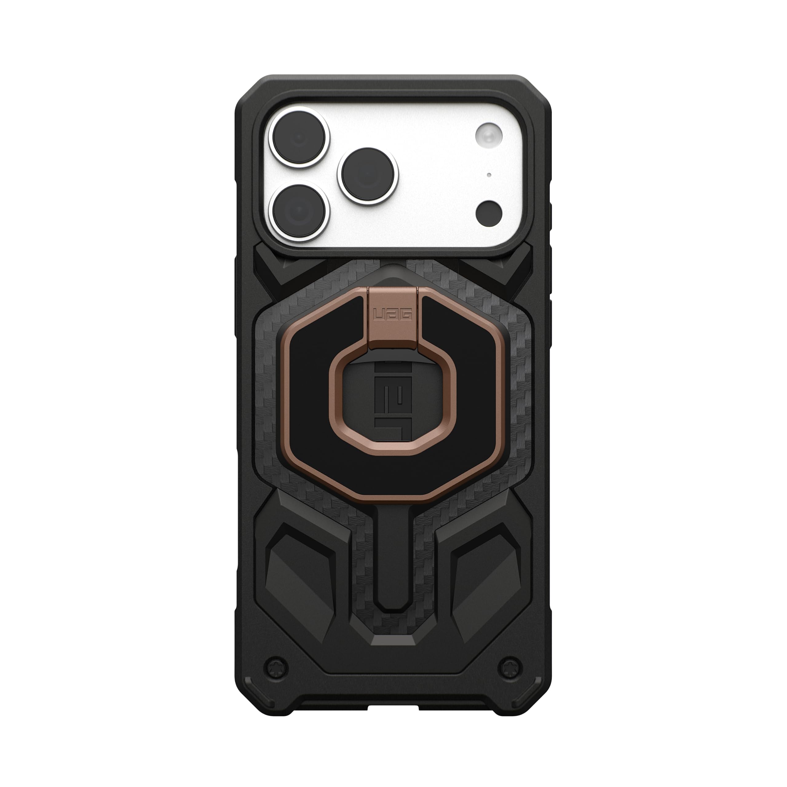 Alt View 4. UAG - Magnetic Ring Stand with Built-in Bottle Opener, Universal MagSafe Phone Grip & Stand - Aged Bronze.
