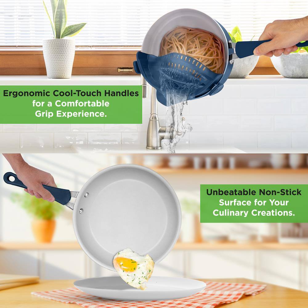 Ergonomic Cool-Touch Handles for a Comfortable Grip Experience.

Unbeatable Non-Stick Surface for Your Culinary Creations.