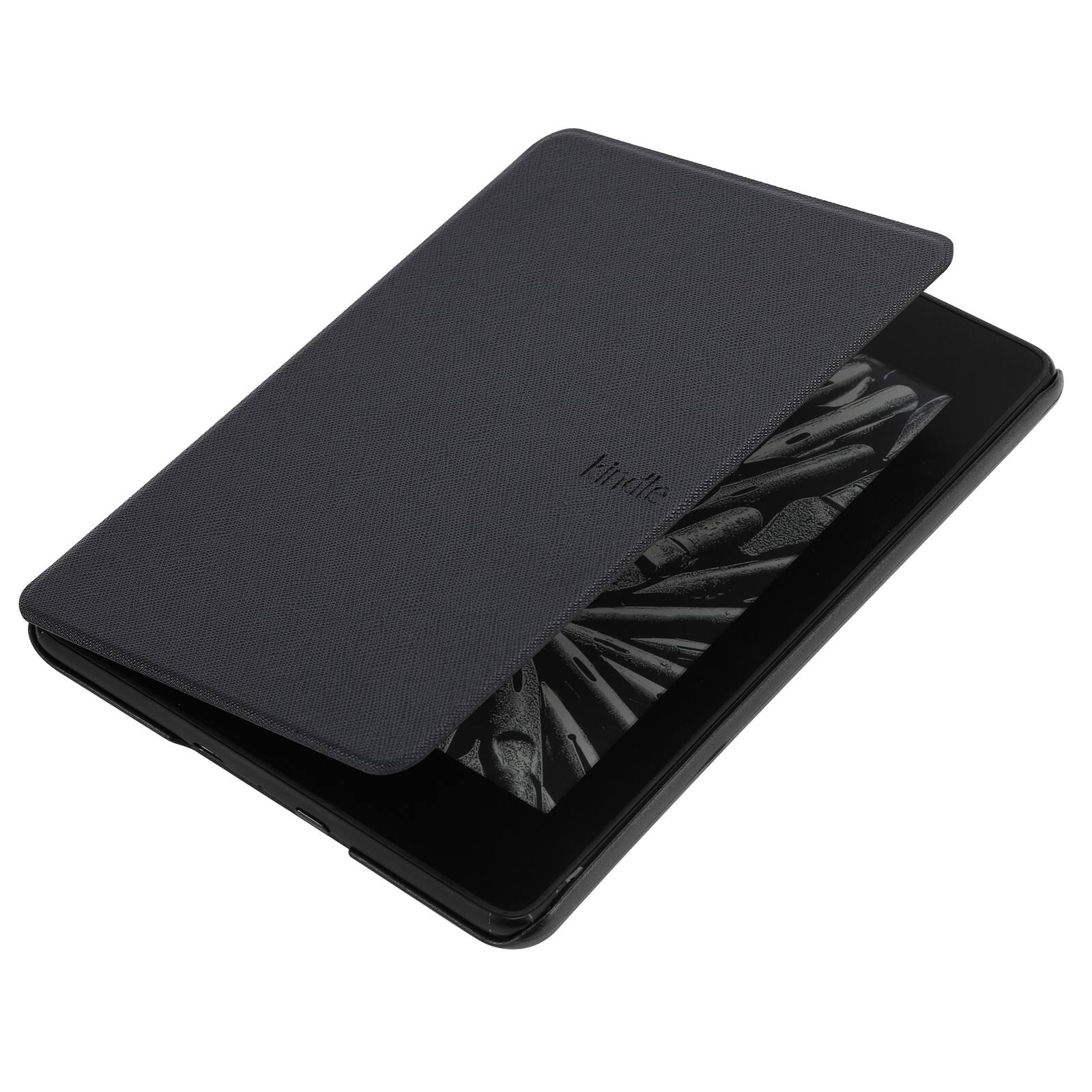 Alt View 2. Dteck - For Amazon Kindle Paperwhite (2024)/Kindle Colorsoft Slim Fit Cross-hatched Leather Shockproof Case Auto Sleep/Wake - Orange.