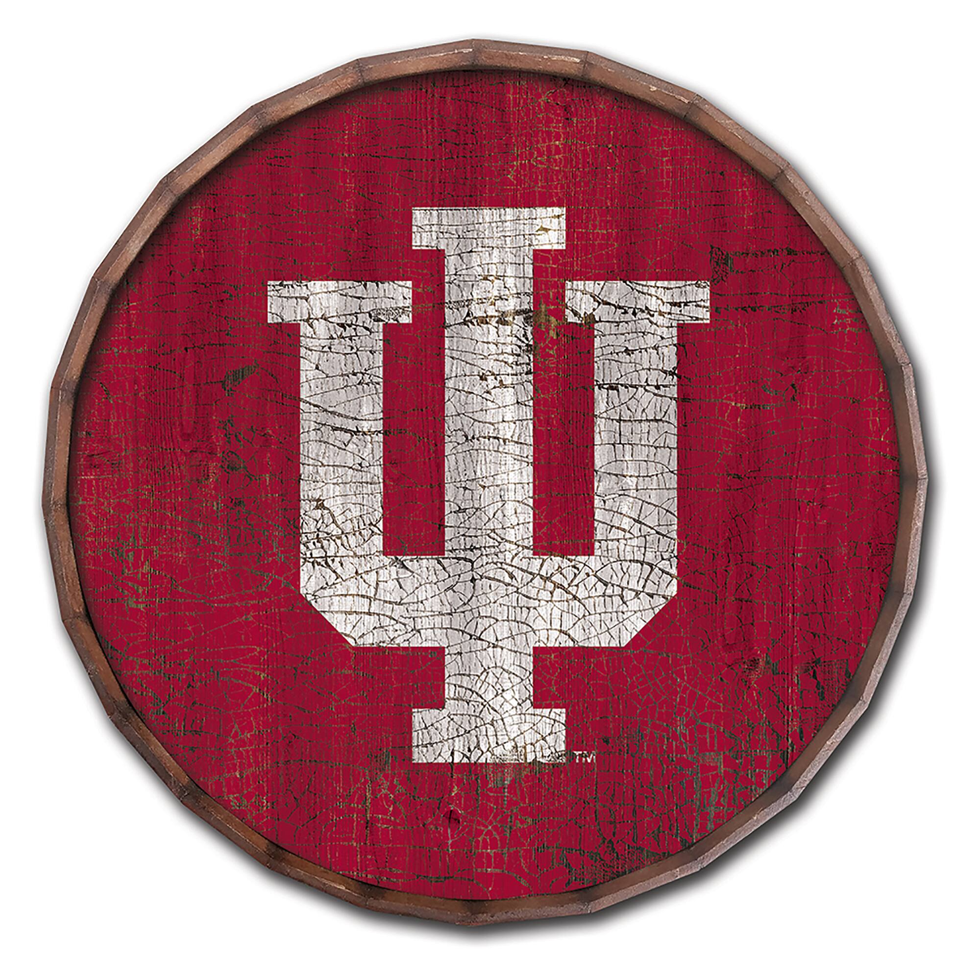 Indiana Hoosiers 24" Cracked Color Barrel Top Sign
