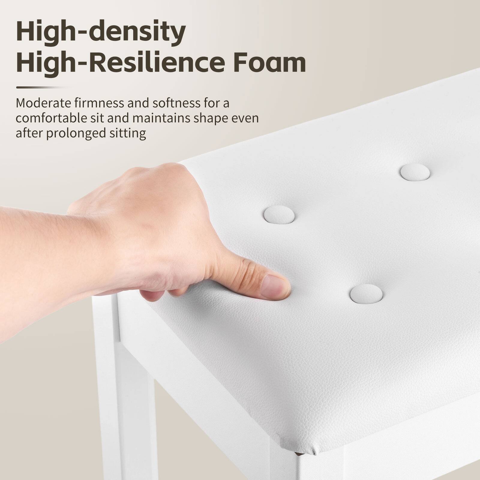 High-density High-Resilience Foam

Moderate firmness and softness for a comfortable sit and maintains shape even after prolonged sitting