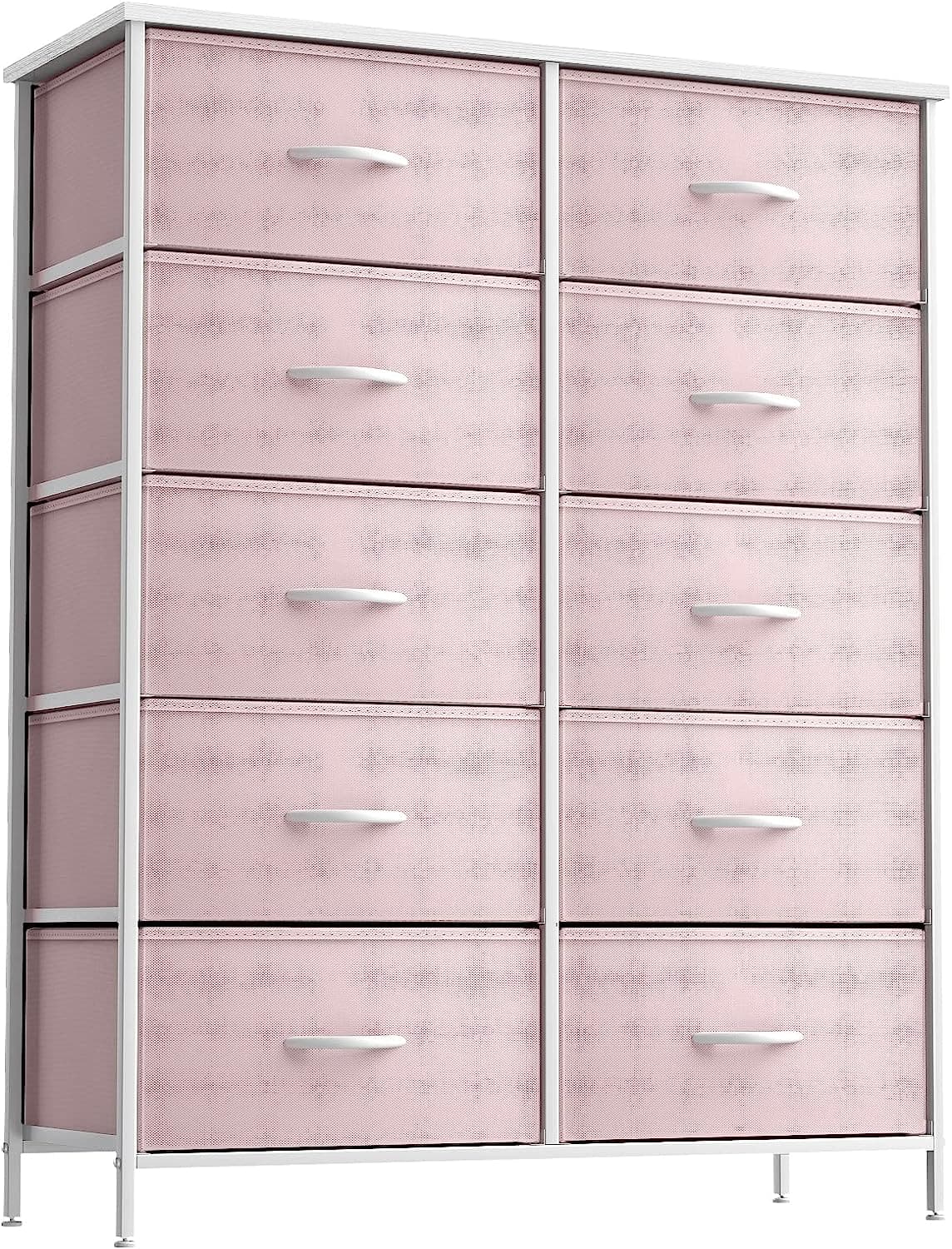 Front. Sorbus - Sorbus Dresser with 10 Drawers - Storage Unit Organizer Chest for Clothes - Bedroom, Room, Nursery, & Closet - Pink.