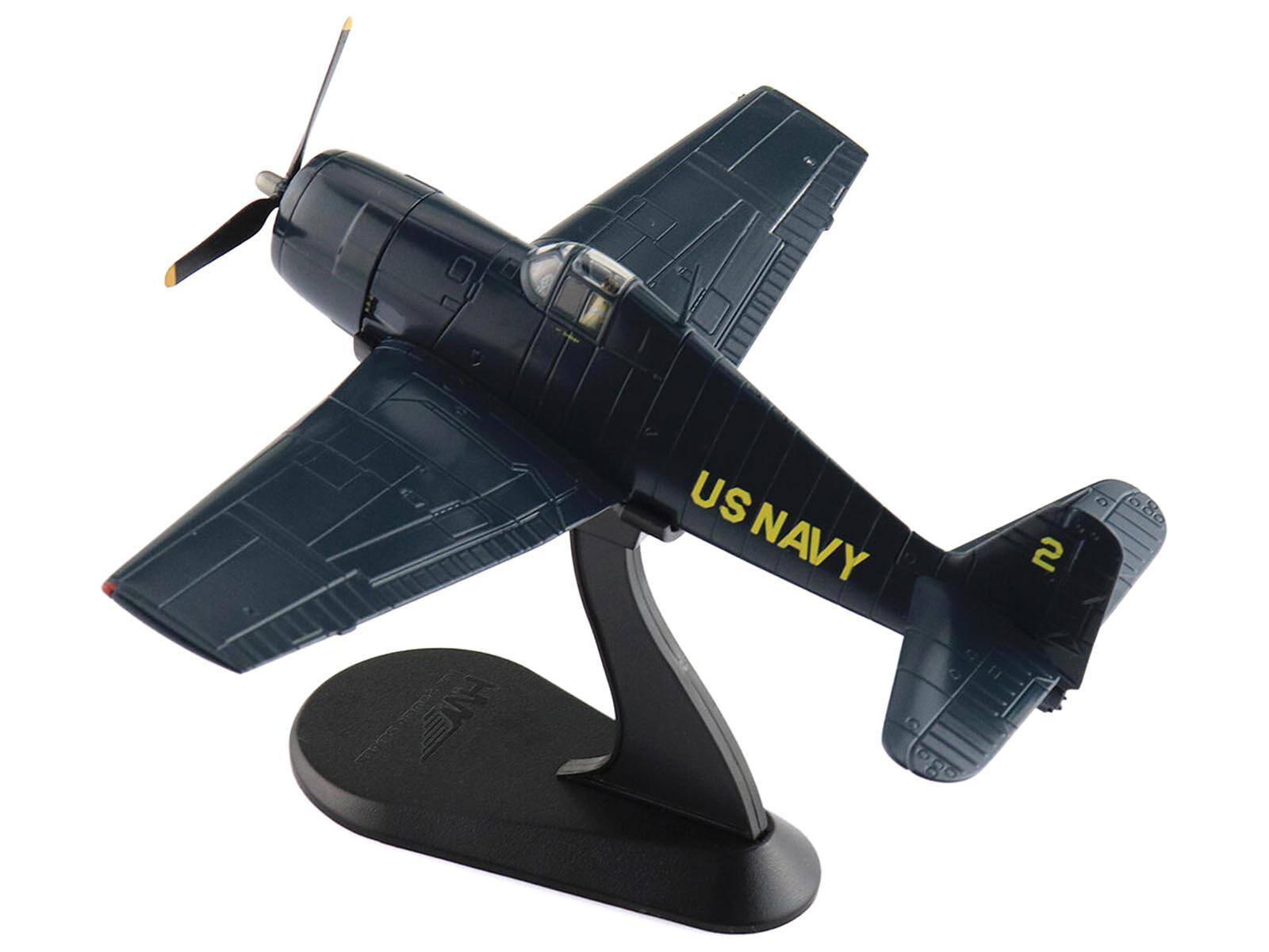 Back. Hobby Master - Grumman F6F-5 Hellcat Fighter Aircraft "Blue Angels #2" (1946) United States Navy "Air Power Series" 1/72 - Blue.