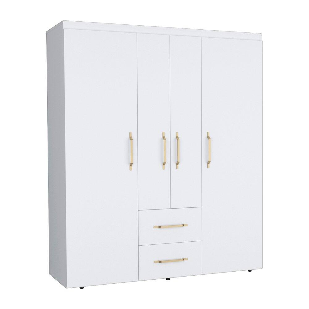 Alt View 1. TuHome - Bariloche 4-Door Armoire White MDF - White.