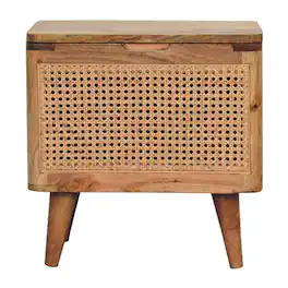 Artisan Furniture - Solid Wood Larissa Lid-up Storage Stool - Beige