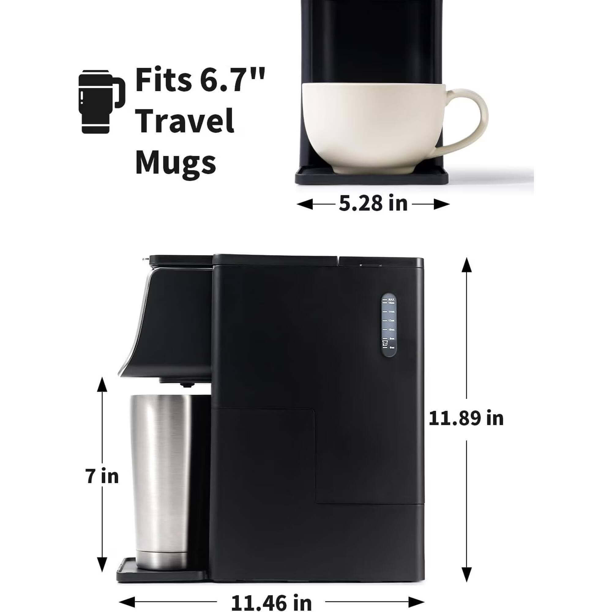 Fits 6.7" Travel Mugs

5.28 in

11.89 in

7 in

11.46 in