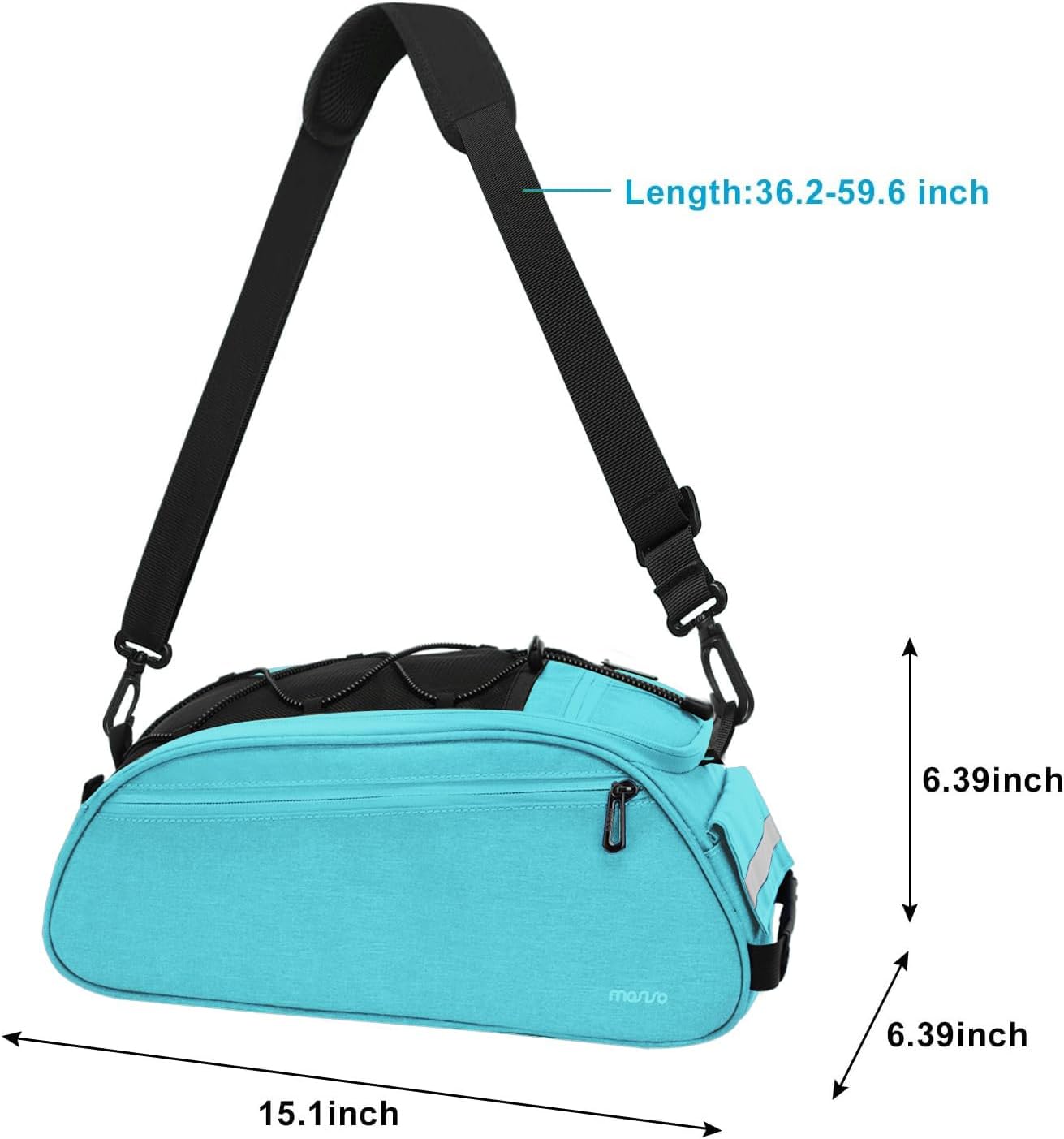 Length: 36.2-59.6 inch  
6.39 inch  
6.39 inch  
15.1 inch