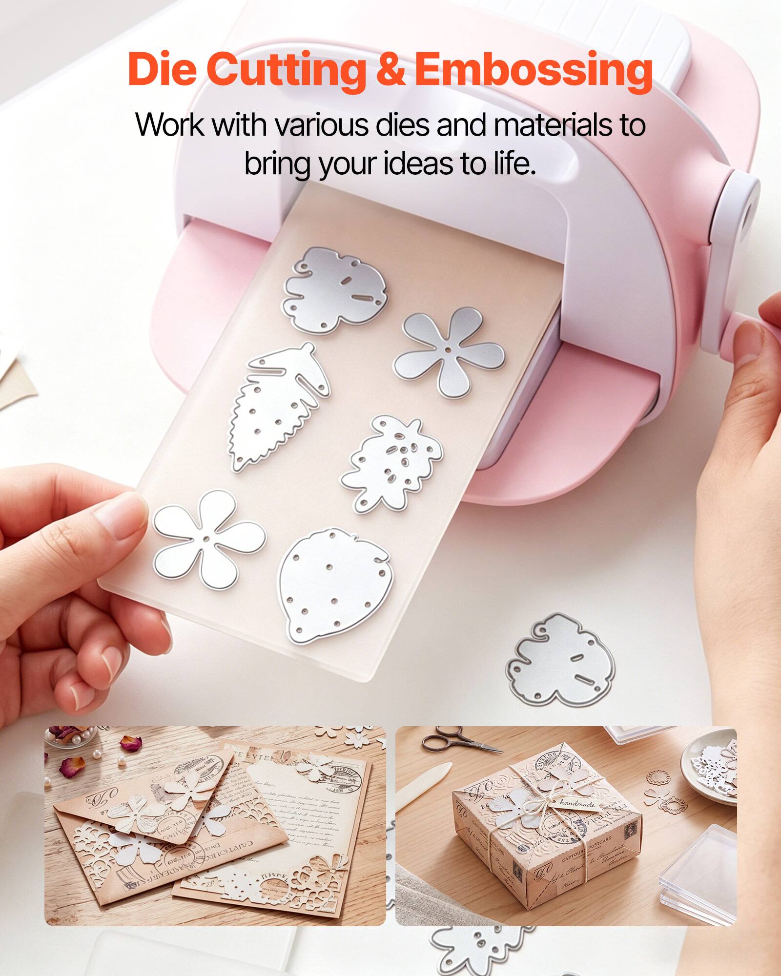 Die Cutting & Embossing  
Work with various dies and materials to bring your ideas to life.