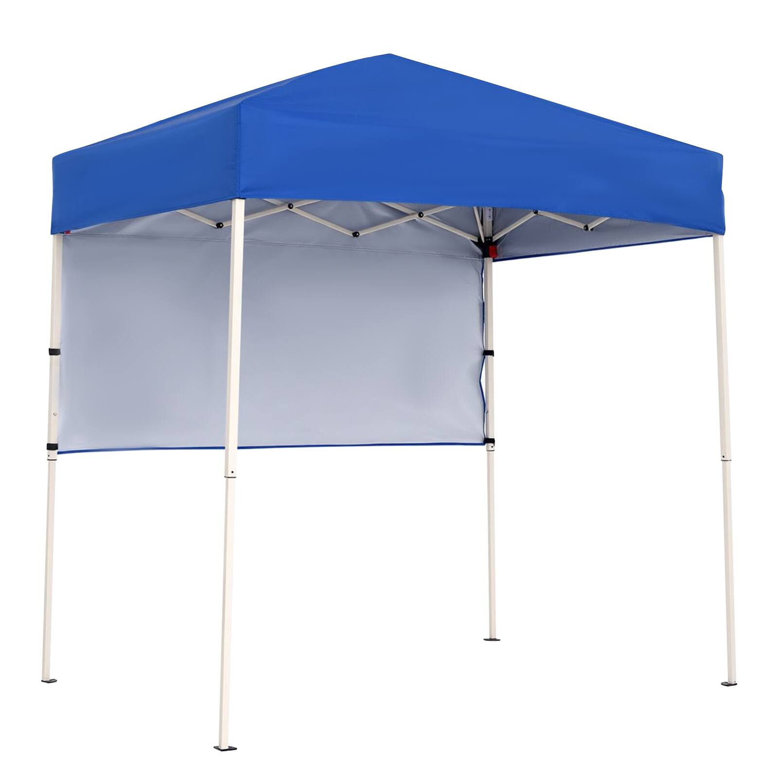 Front. Costway - Costway Pop-Up Canopy Tent with 1 Half Sidewall, Easy Setup Folding Outdoor Sun Shelter - Blue.