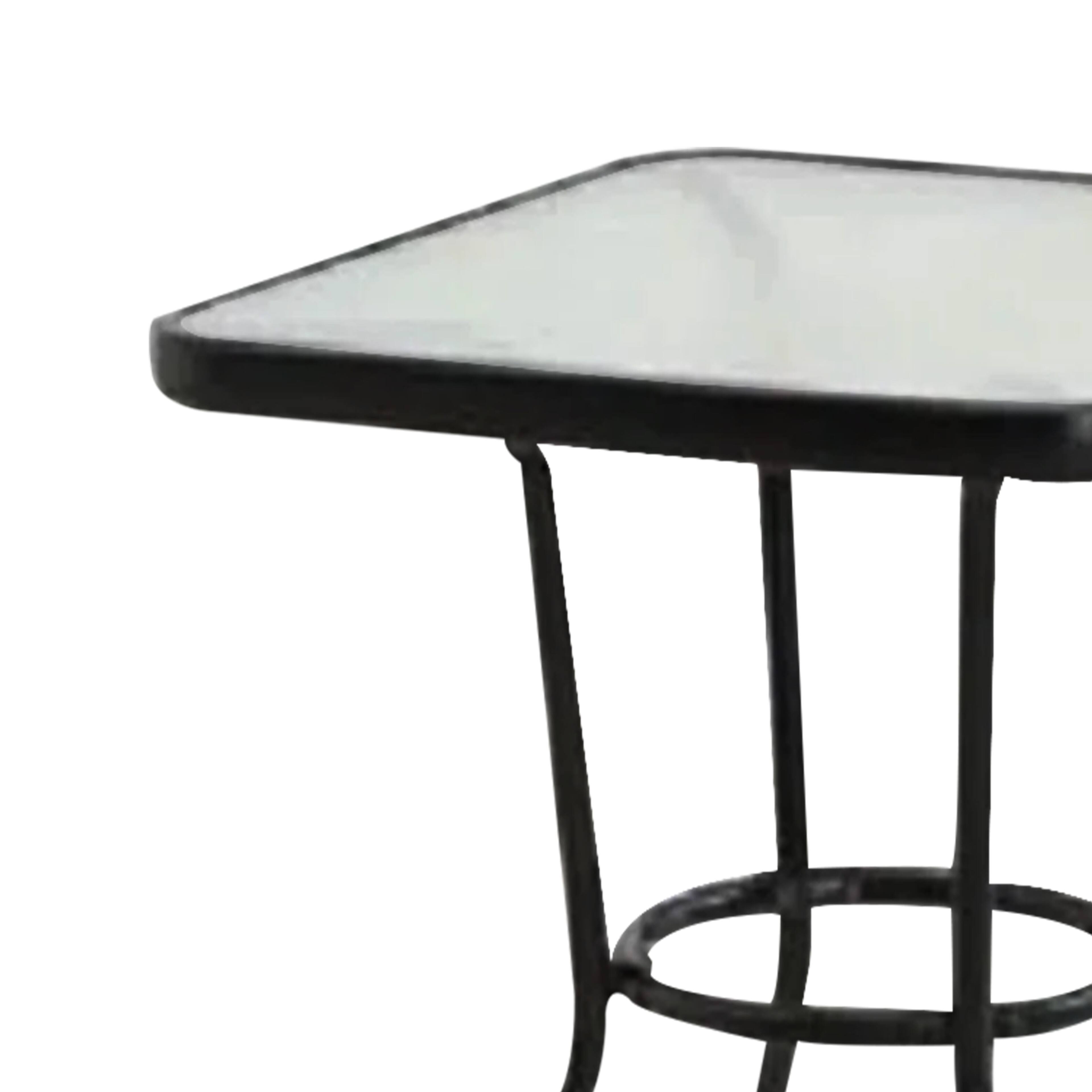 Alt View 4. Four Seasons Courtyard - Four Seasons Courtyard Sunny Isles Tempered Glass Top Patio Dining Table, Black - Black.