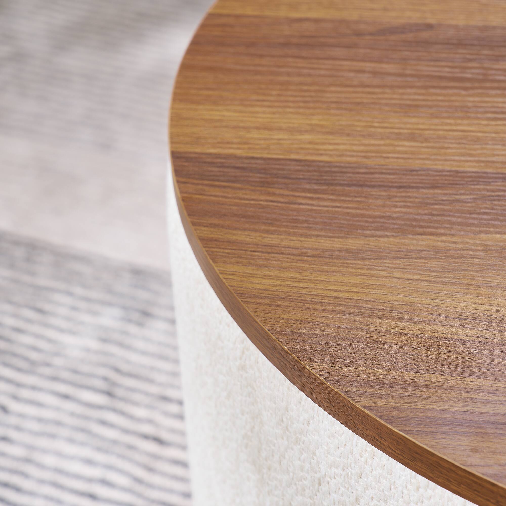 Alt View 5. GOODSILO - 2-Piece Round Storage Ottoman Set with Hidden Storage and Detachable Stool, Classic Design for Living Room and Bedroom - Beige.