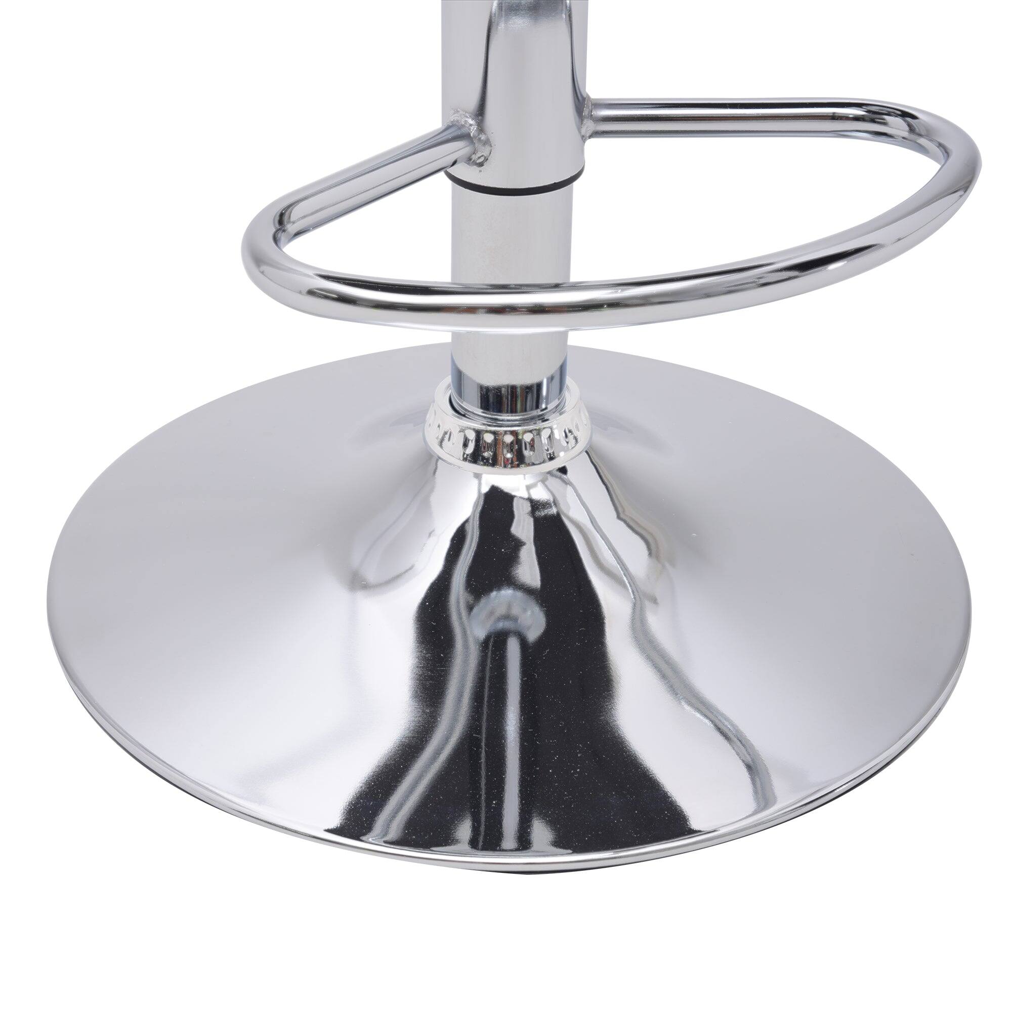 Back. Vecelo - Set of 2 PU Leather  Bar Stools with Adjustable Height ,360° Rotation, 330lb Capacity for Kitchen Island & Cafe - White.