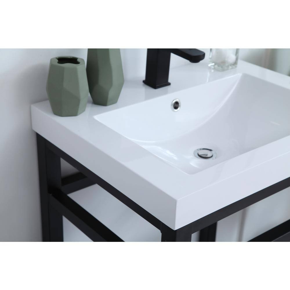 Alt View 10. Elegant Kitchen and Bath - 24 inch Single Bathroom Metal Vanity in Black - Black.