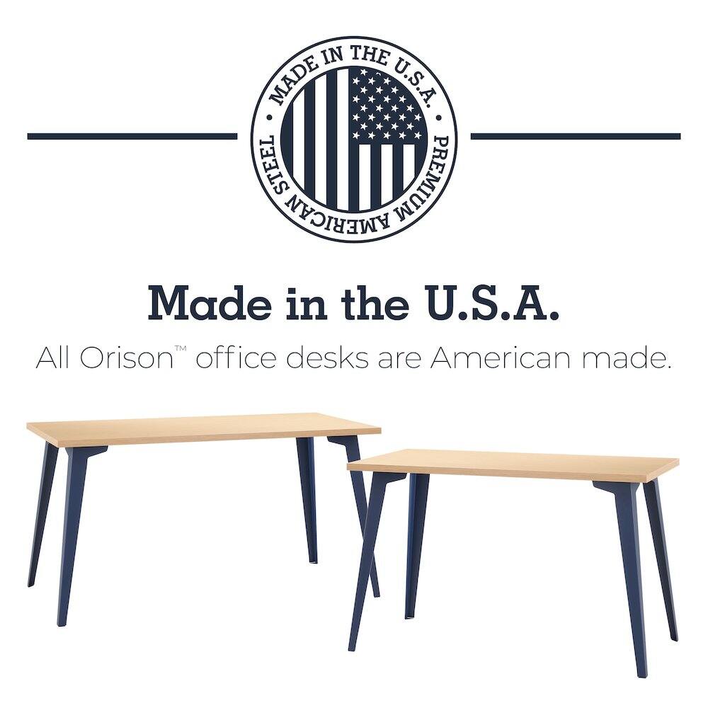 Made in the U.S.A.  
All Orison™ office desks are American made.