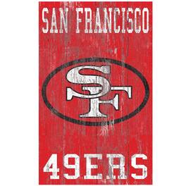 Fan Creations - San Francisco 49ers 11'' x 19'' Heritage Distressed Logo Sign - Multicolor