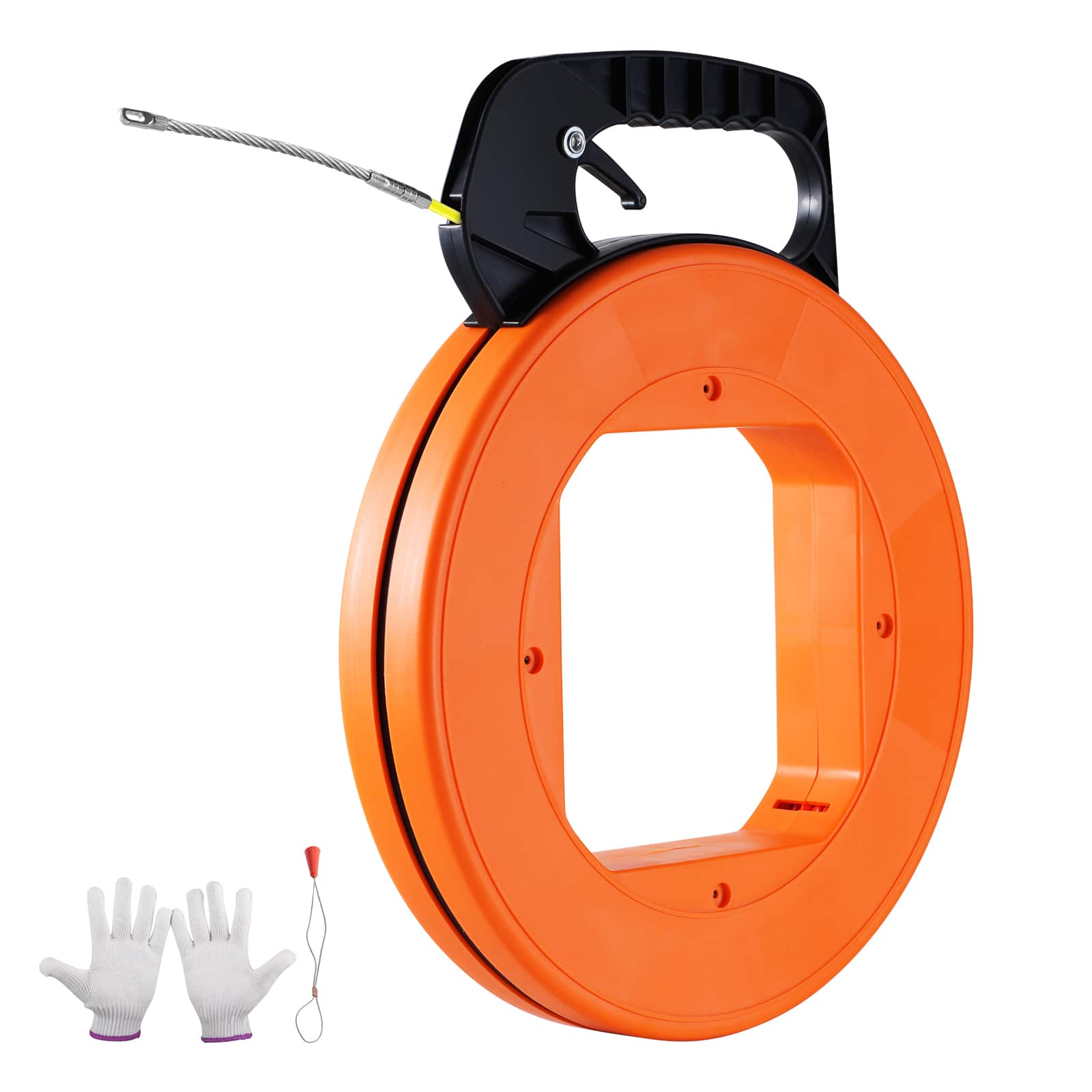 VEVOR - Fish Tape, 200 ft, 3/16-inch, Fiberglass Wire Puller with Optimized Housing and Handle, Easy-to-Use Cable Puller Tool - Orange;Black price history on PriceWatchPro