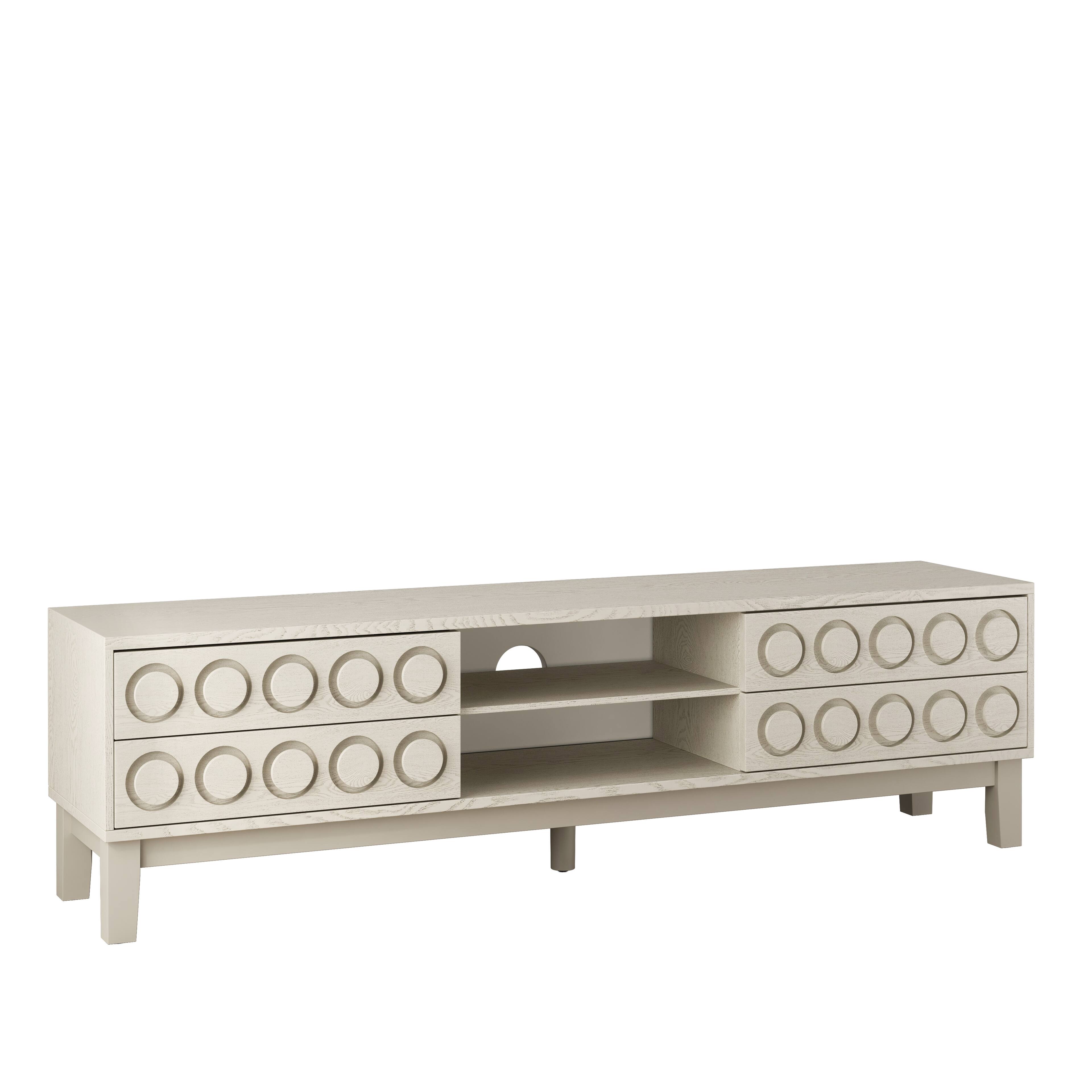 Alt View 1. APRILSOUL - TV Stand for TVs up to 75 4 Drawers Media Console White Living Room Bedroom - White.