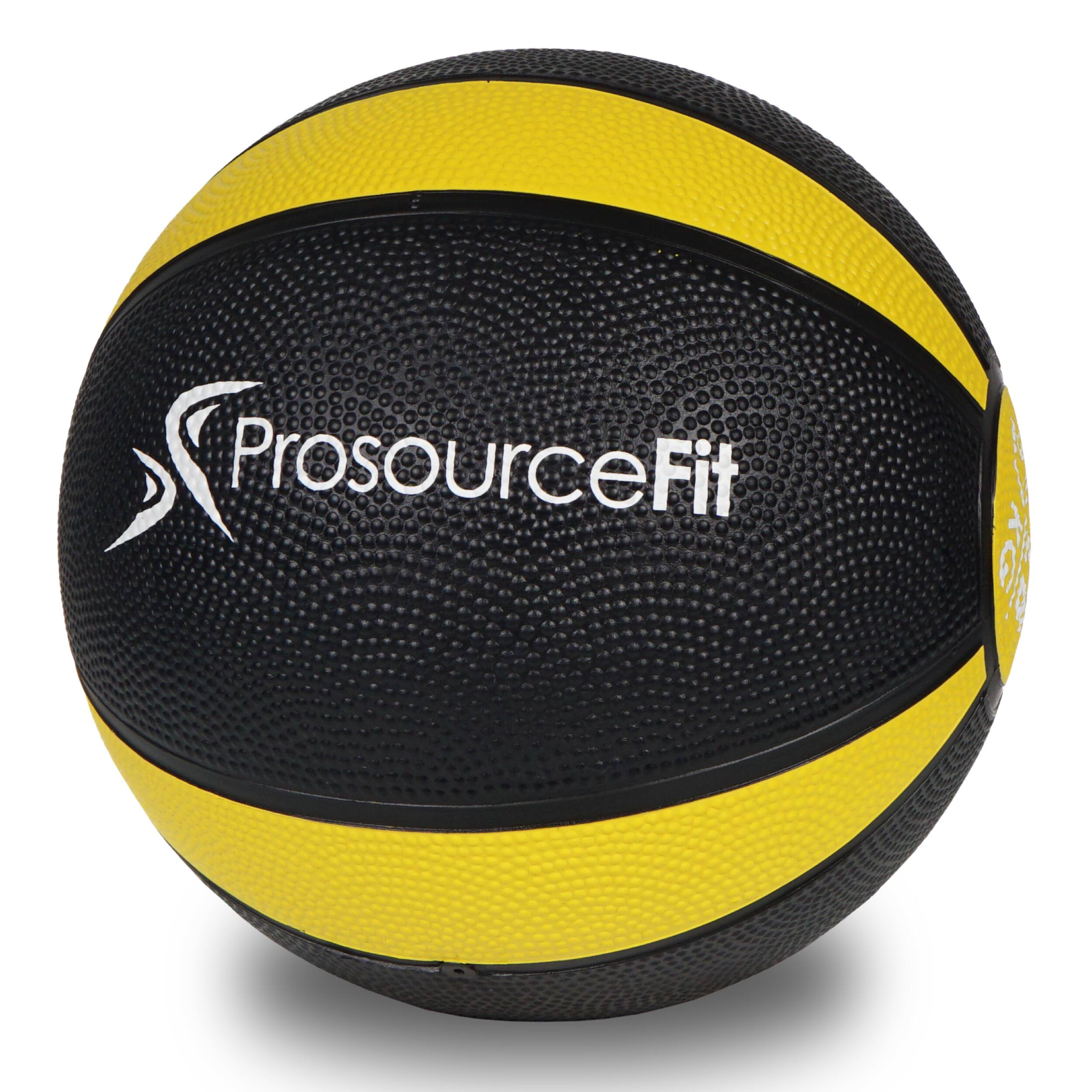 ProsourceFit - Rubber Medicine Ball, 6 lbs - Yellow/Black