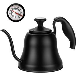 Dapper Styles - Tea Kettle For Stovetop Barista' Choice Gooseneck Pour Over With Flow Control Food Grade Stainless Steel Wa - Matte Black(with Thermometer)