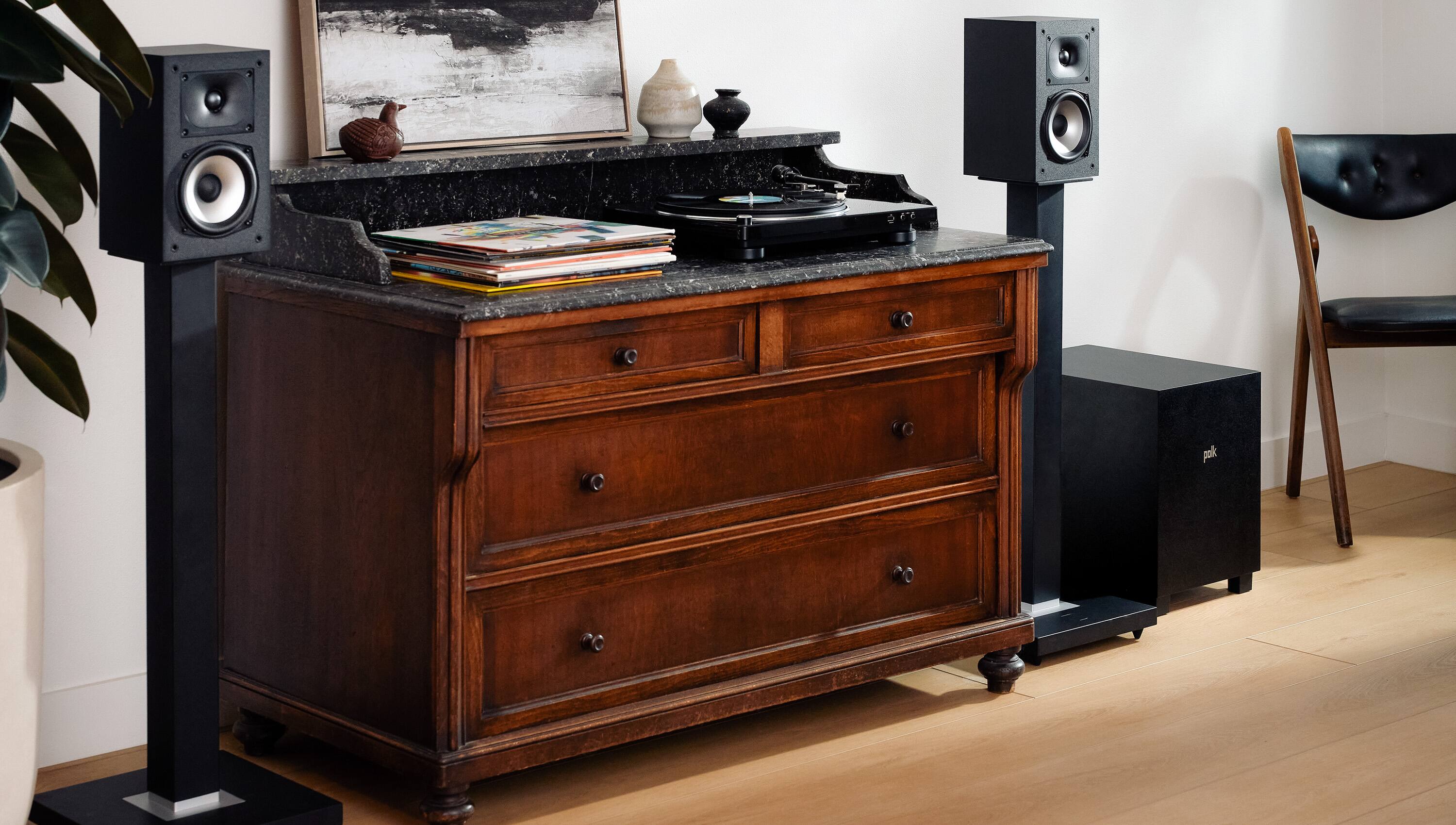 Alt View 14. Polk Audio - Monitor XT10 100W 10" Down Firing Class D Amplification Subwoofer - Black.