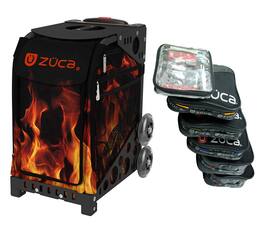 Zuca - "Blaze" Sport Insert Bag, Frame w. Flashing Wheels & Packing Pouches - Black