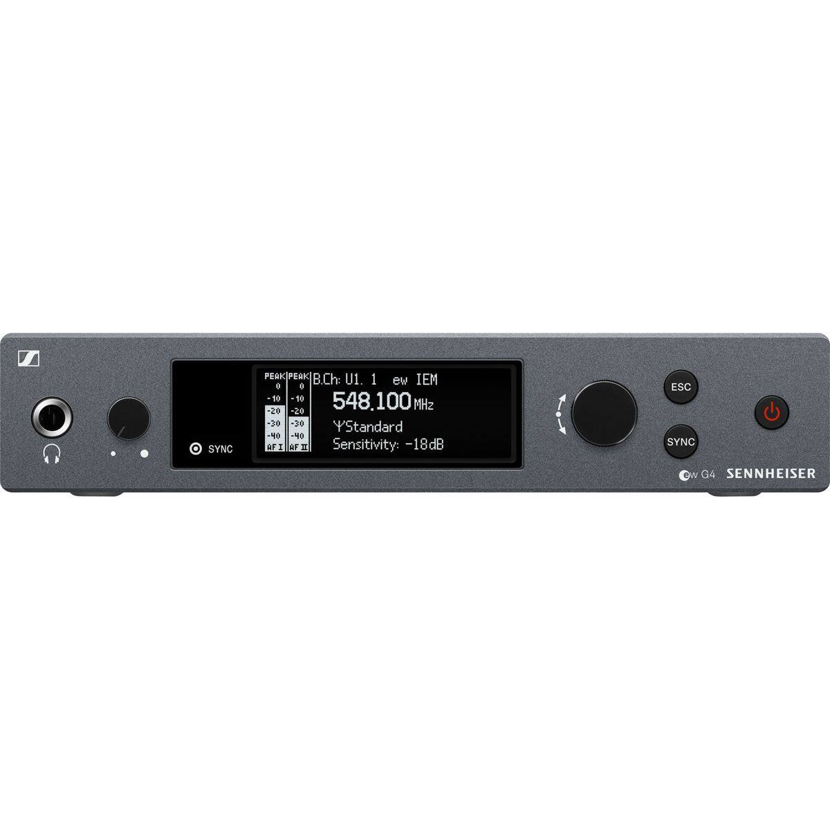 SYNC RKPER PEAK B.Ch: U1. 1 IEM  
-50 -10 548.100 MHz  
-20 -20 -20 -30  
YStandard  
-40 -40  
AF I II  
Sensitivity: -18dB  
ESC SYNC ON  
04  
SENNHEISER