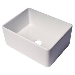 Alfi - ABF2418 24" Thin Wall Single Bowl Smooth Apron Fireclay Kitchen Farm Sink - White