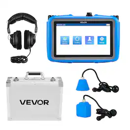 VEVOR - Pipe Water Leak Detector for Indoors, 1Hz-10000Hz, 7" Touchscreen Plumbing Water Leakage Detection Locator - Blue