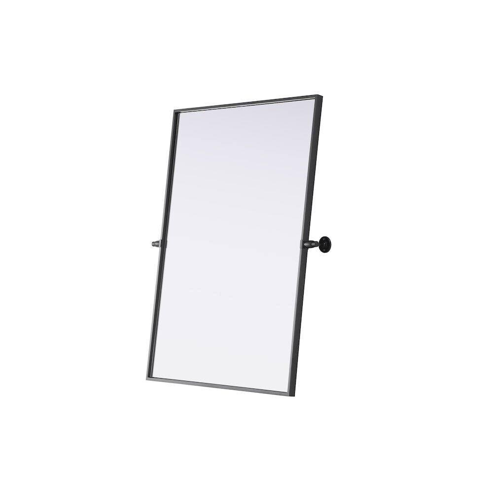 Alt View 3. Elegant Kitchen and Bath - Amoura 27X36 Pivot Mirror In Black - Black.