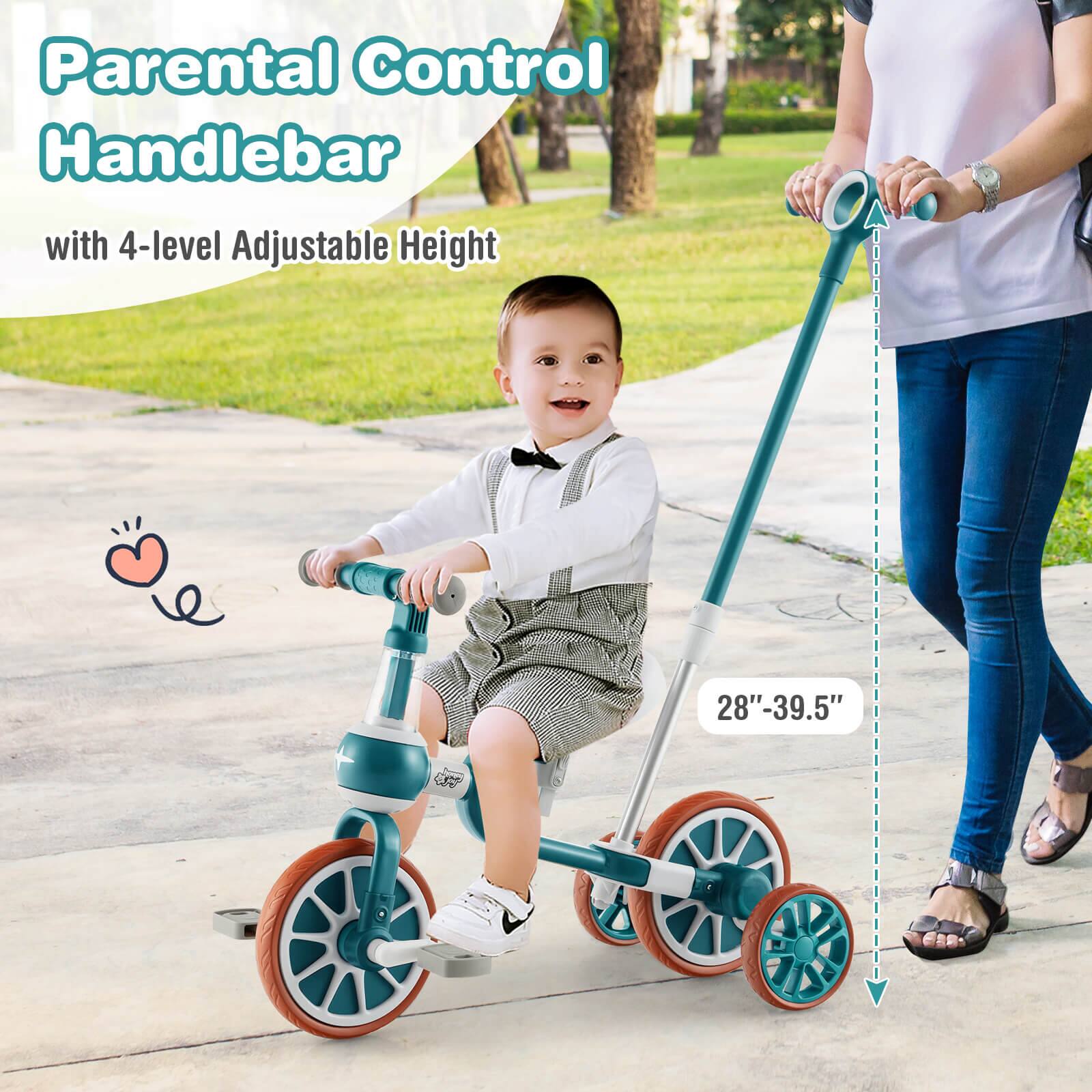 Parental Control Handlebar with 4-level Adjustable Height  
28" - 39.5"