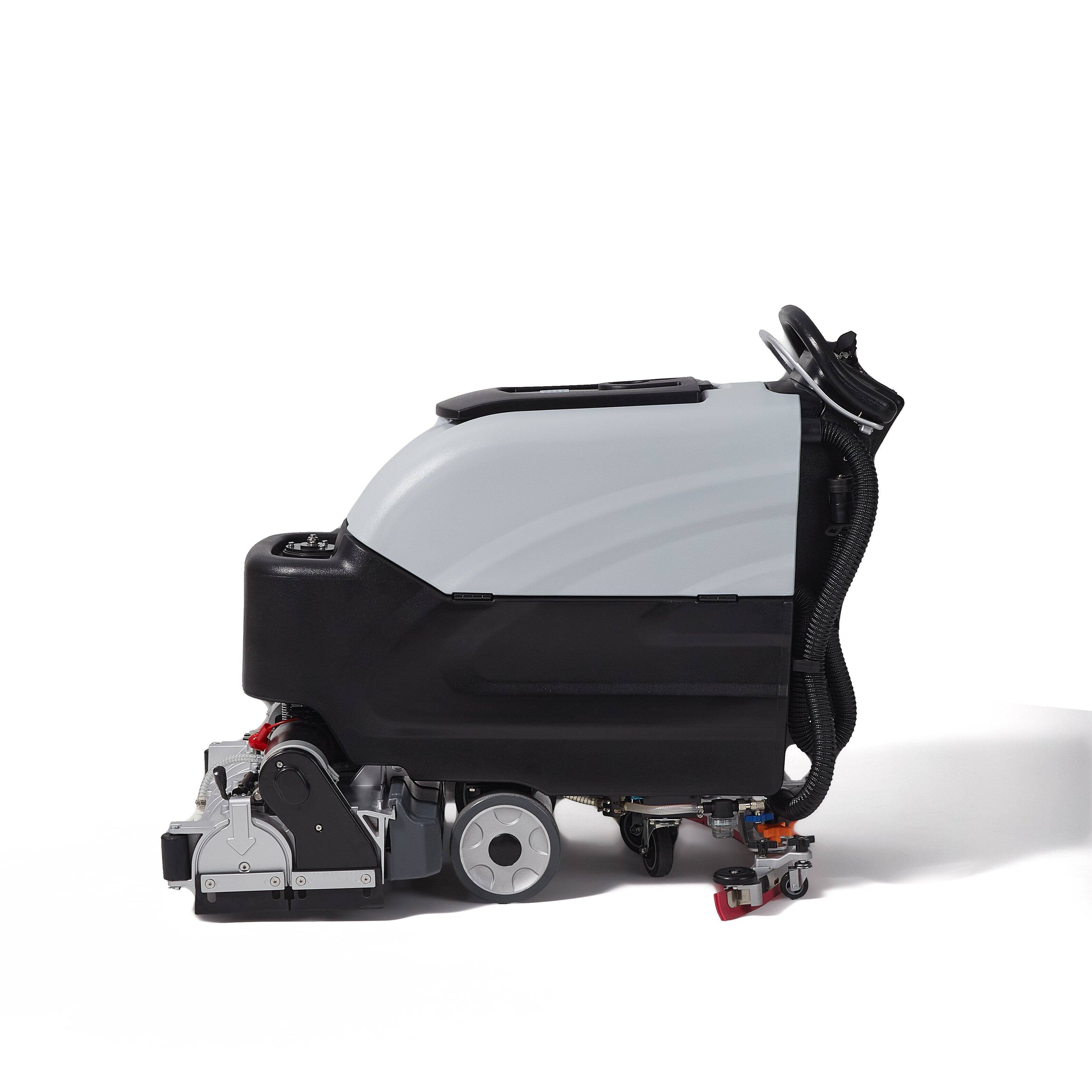 Back. Dapper Supply - Battery Powered Commercial Floor Cleaner 25.5 Inch Path Self Propelled 4 Hour Runtime 2 Year Warranty - Grey.