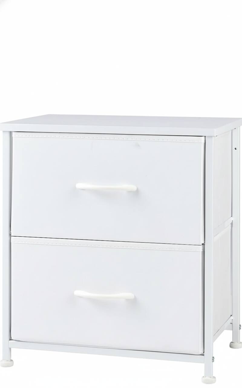 Front. AOITUN - Nightstand with 2 Storage Drawers 20" Height for Daily Use - Perfect for Dorms, Bedrooms - Durable and Stylish Design - White.