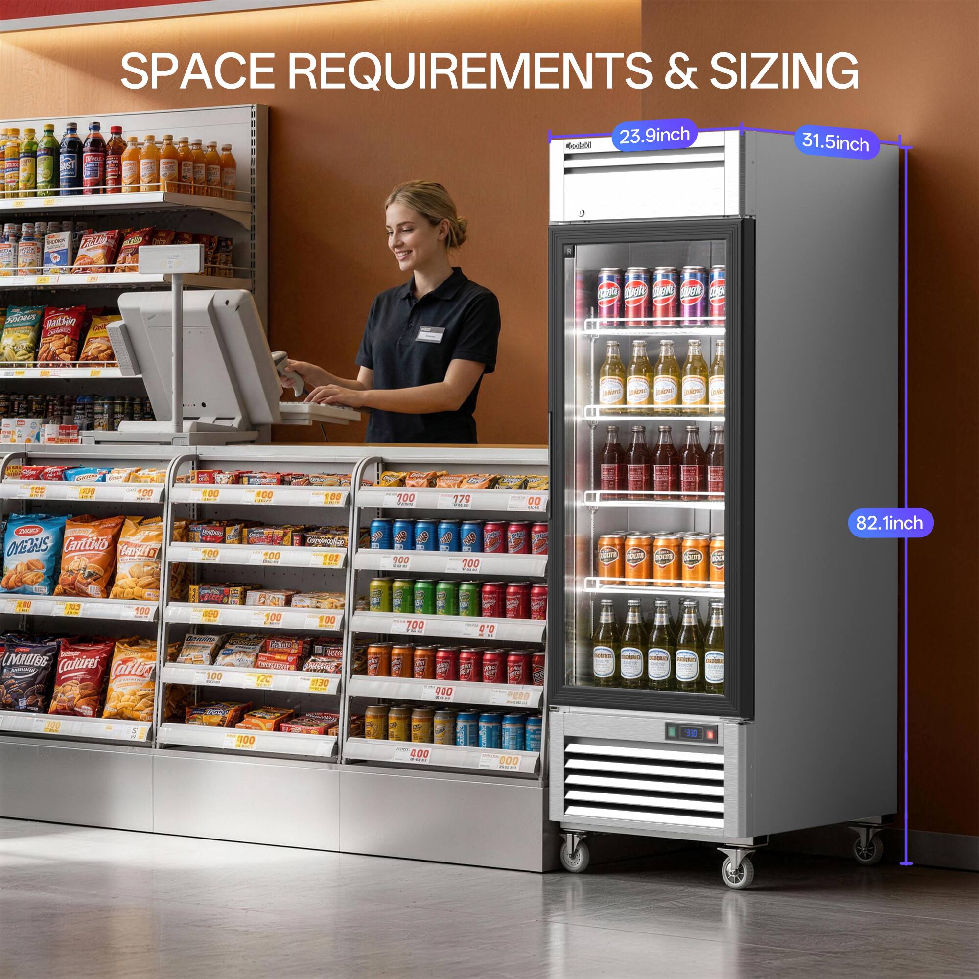 SPACE REQUIREMENTS & SIZING

23.9inch  
31.5inch  
82.1inch
