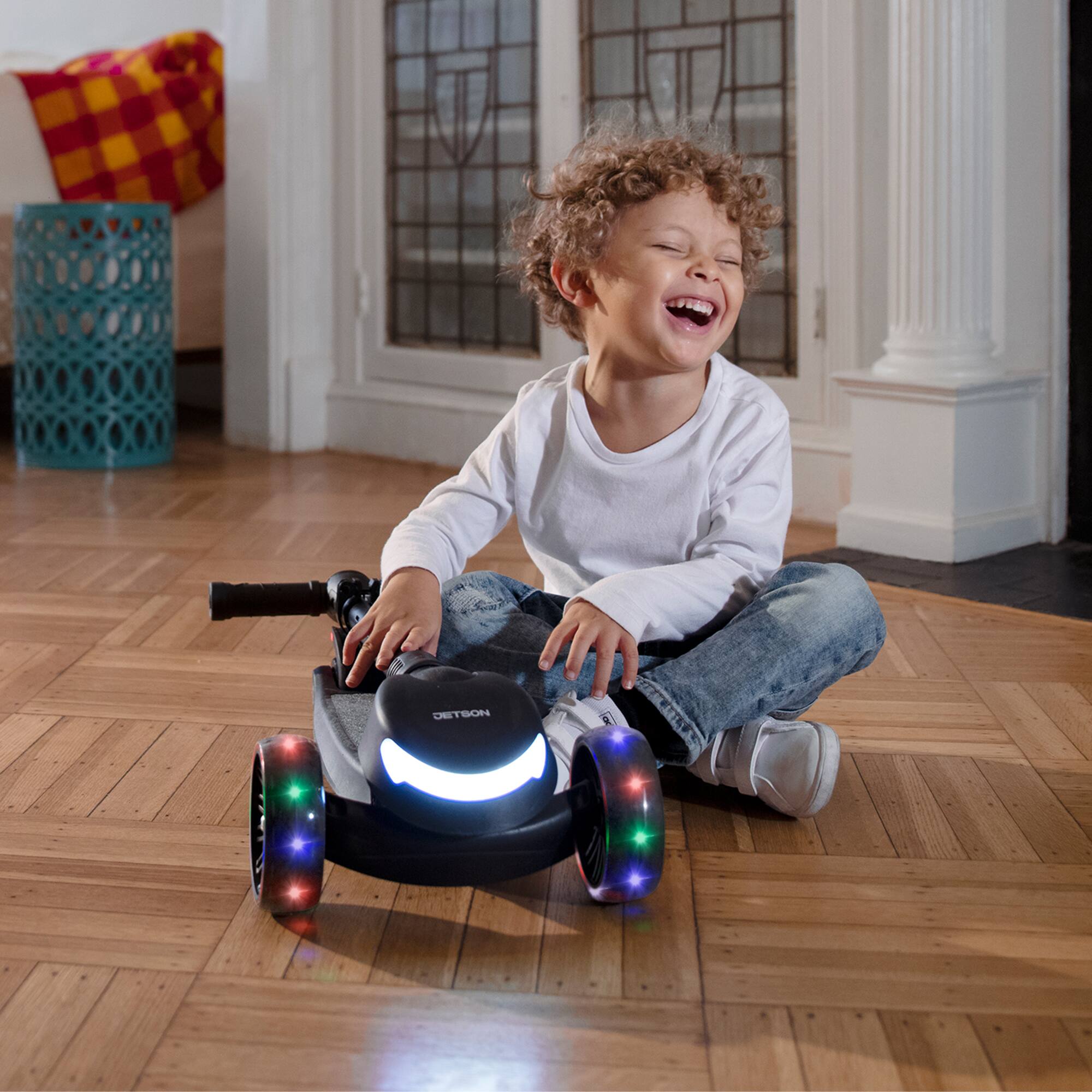 Alt View 2. Jetson - Jetson Mini 3 Wheel Light Up Scooter Adjustable Kick Ride On Toy for Kids, Black - Black.