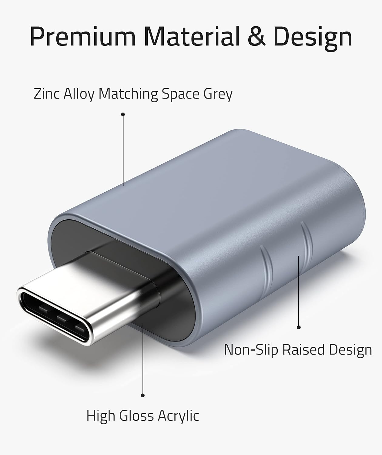 Premium Material & Design

Zinc Alloy Matching Space Grey

Non-Slip Raised Design

High Gloss Acrylic