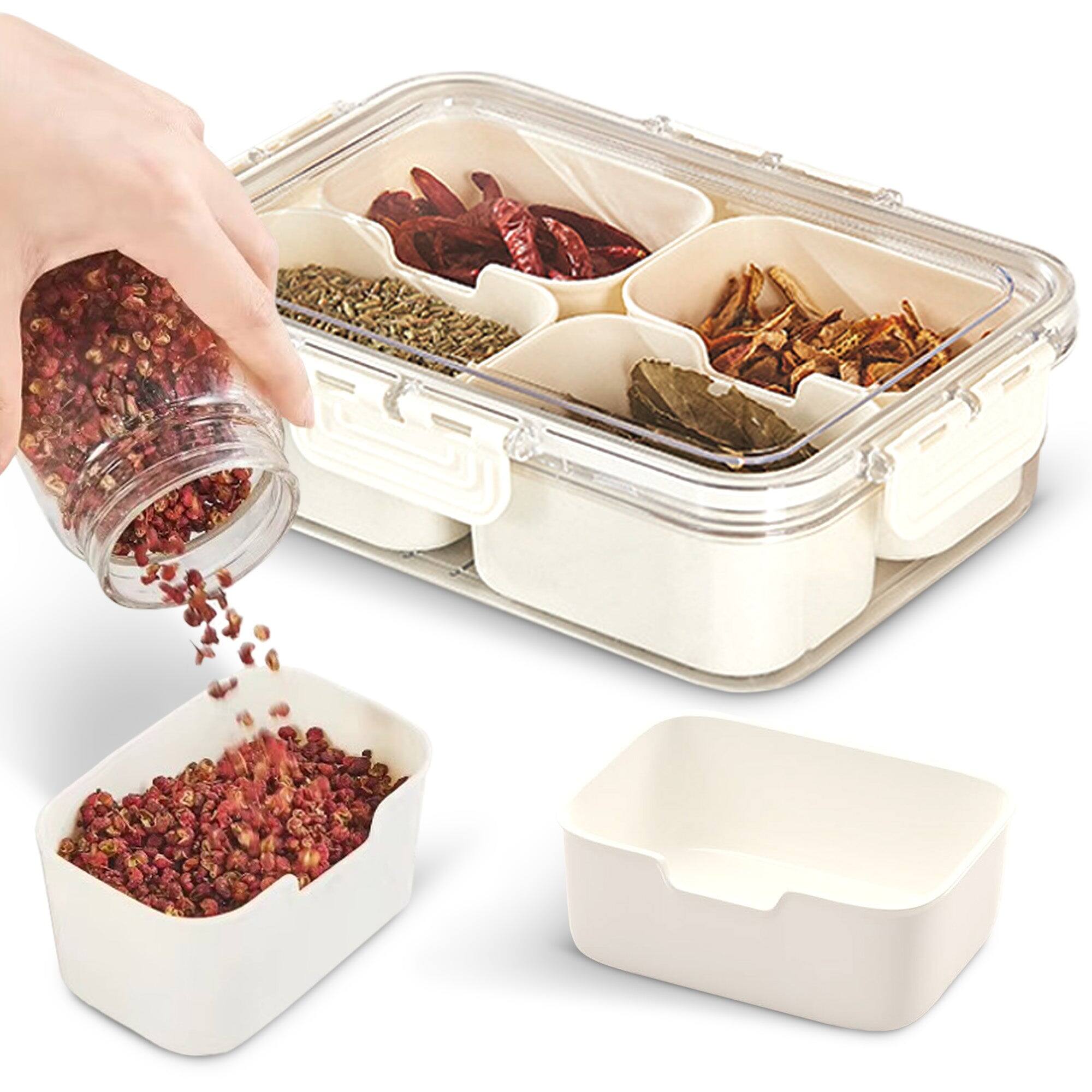 Angle. Cheer Collection - 4 Compartment Airtight Food Storage Container with Nested - No Color Family.