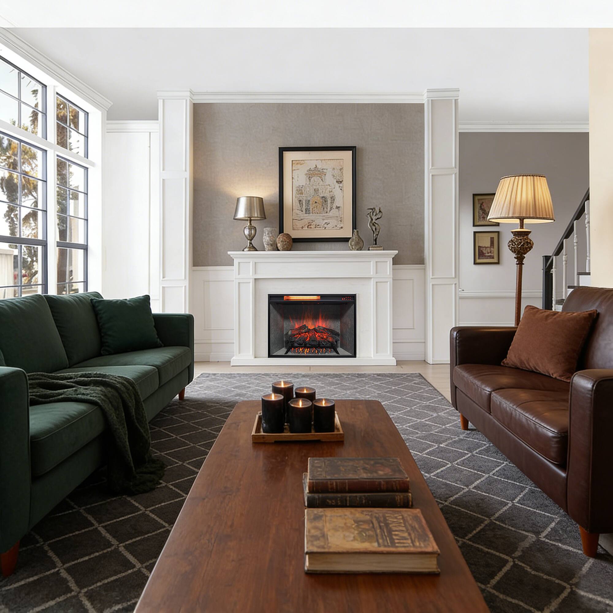 Boyel Living 28 in Infrared Electric Fireplace Insert 1500W 5000 BTU ...