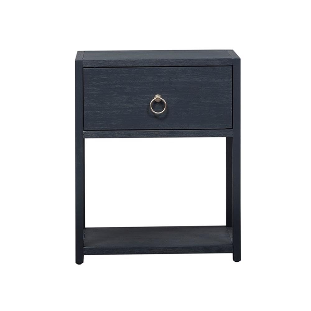 Front. Liberty Furniture Industries - East End 1 Shelf Accent Table in Wirebrushed Denim - Blue.
