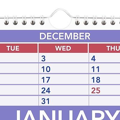 DECEMBER  
TUE WED THU  
3 4  
10 11  
17 18  
24 25  
31  

JANUARY