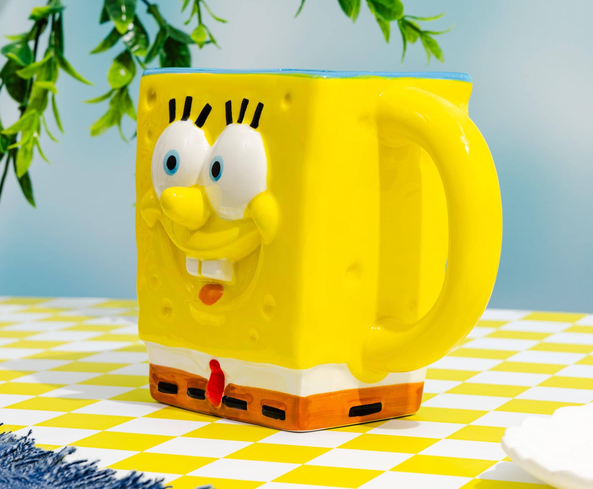 Alt View 5. Silver Buffalo - Nickelodeon SpongeBob SquarePants 20-Ounce Sculpted Ceramic Mug - Yellow.